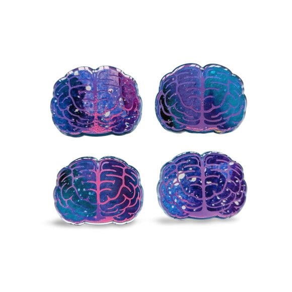 Blue Galaxy Brain Badge Reel | Handmade ID Holder | Nurse Teacher Gift NWT - Picture 3 of 4